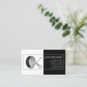 自動整備士サービス白黒カード 名刺 (スタンド正面)