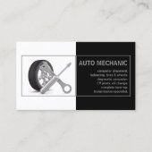 自動整備士サービス白黒カード 名刺 (正面)