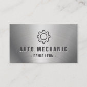 自動整備士車のステンレス鋼 名刺 (正面)