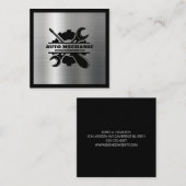 自動整備士車の修復サービスツール スクエア名刺 (正面/裏面)