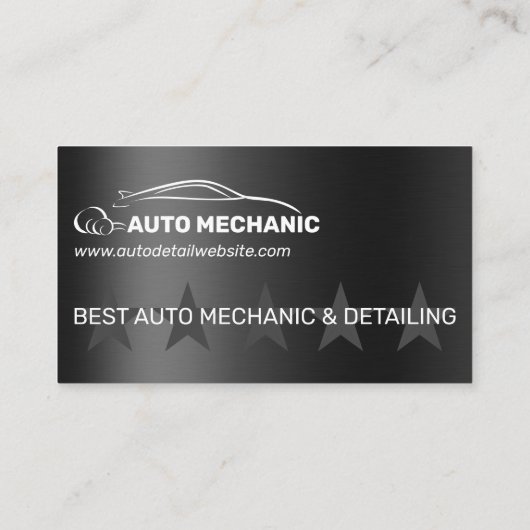 自動整備士車の修理サービスメタル 名刺 (裏面)