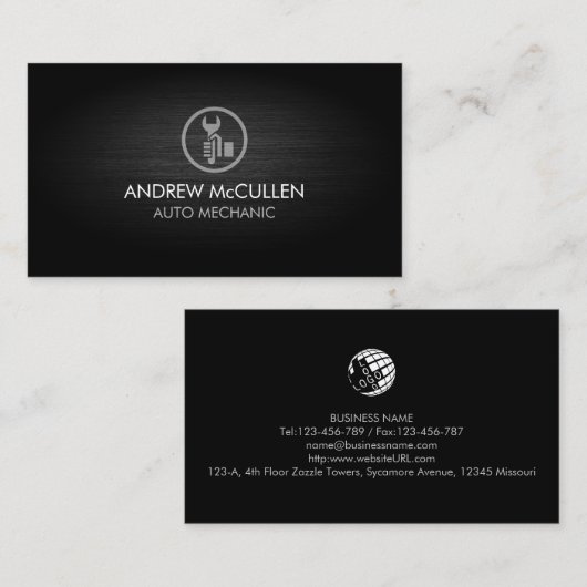 自動整備士車の修理 名刺 (正面/裏面)
