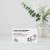 自動整備士 |プーリと手のひら 名刺 (スタンド正面)