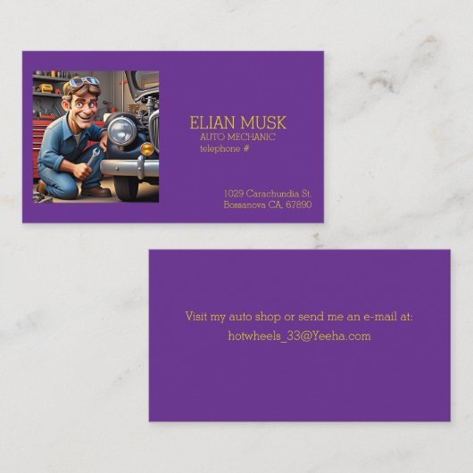 "自動整備士" 名刺 (正面/裏面)