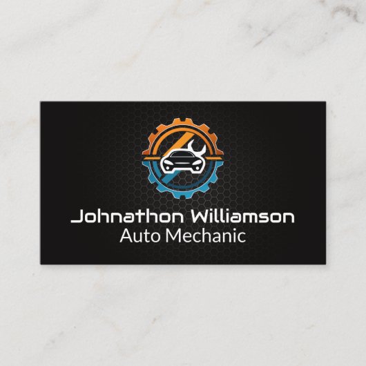 自動整備士 |自動車修理ロゴ 名刺 (正面)