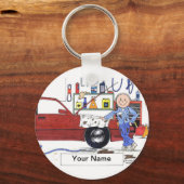 自動整備士- PrintedPerfectによる男性の漫画 キーホルダー (正面)