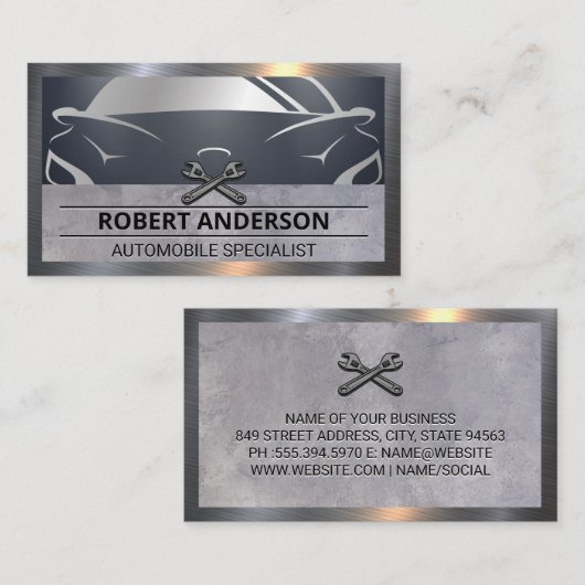 自動正面図 | レンチスロゴ 名刺 (正面/裏面)