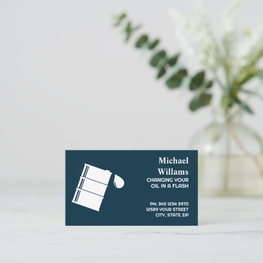 自動油変更 名刺 (スタンド正面)