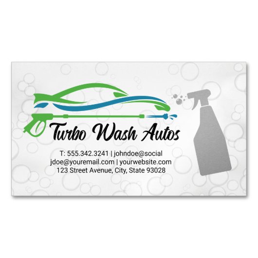 自動洗浄スプレー | シャボン マグネット名刺 (正面)