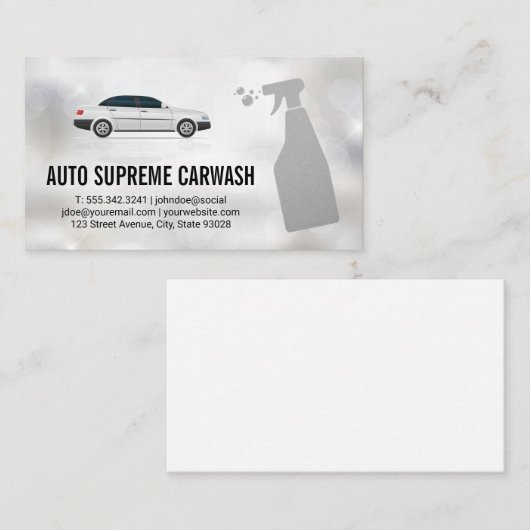 自動洗浄スプレー |スパークル背景 名刺 (正面/裏面)