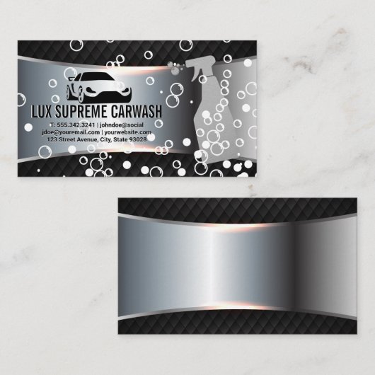 自動洗浄ロゴ | シャボン玉名刺 名刺 (正面/裏面)