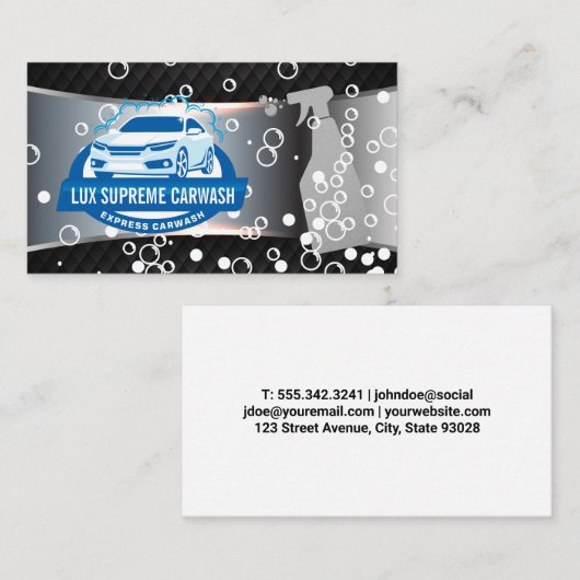 自動洗浄ロゴ | シャボン | スプレーボトル 名刺 (正面/裏面)