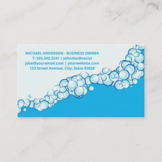 自動洗浄 | シャボン玉洗浄ツール 名刺 (裏面)