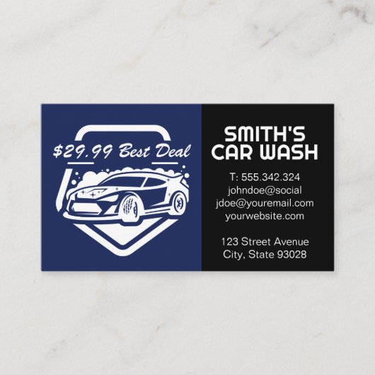 自動洗車ロゴ 名刺 (正面)