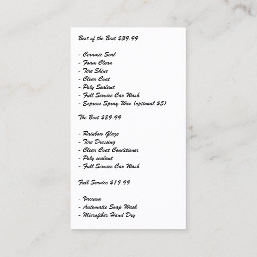 自動洗車ロゴ | Soap Suds 名刺 (裏面)