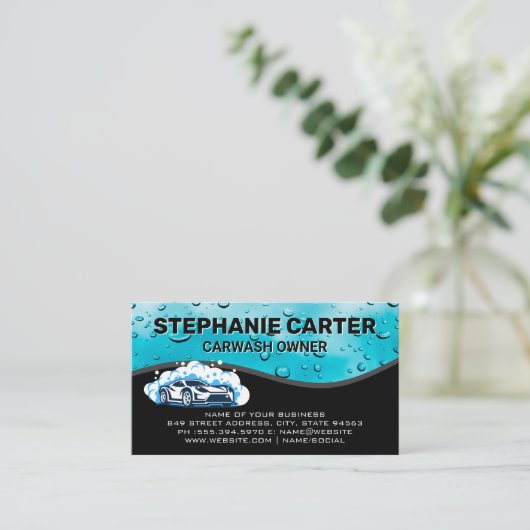 自動洗車水ビーズ 名刺 (スタンド正面)