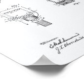 自動消火スプリンクラー1891特許 – ホワイト紙 ポスター (角)