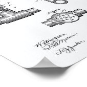 自動消火スプリンクラー1893特許 – ホワイト紙 ポスター (角)