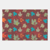 自動無地の飛んでいる離れ – 焦げ付き番号/オレンジ ラッピングペーパーシート (正面)