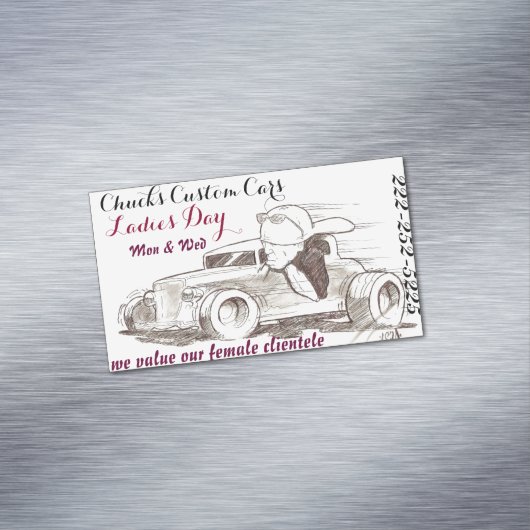 自動磁気名刺の女性Dayメモ マグネット名刺 (インサイチュ)