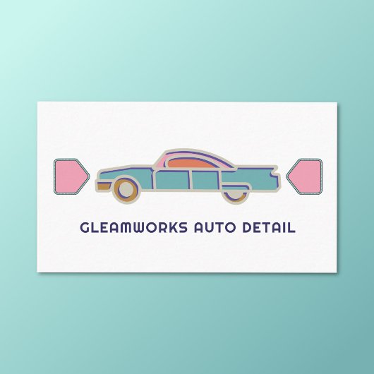 自動詳細カーウォッシュの評価レトロ クール 名刺