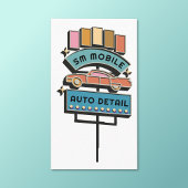 自動詳細カーウォッシュバルティングレトロヴィンテージ 名刺