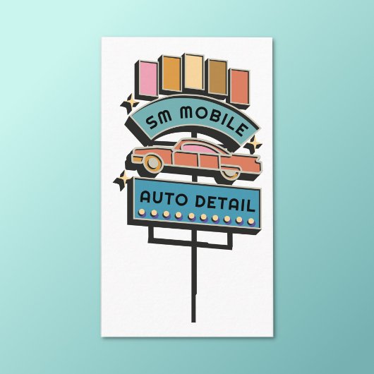 自動詳細カーウォッシュバルティングレトロヴィンテージ 名刺