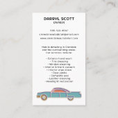 自動詳細カーウォッシュバルティングレトロヴィンテージ 名刺 (裏面)