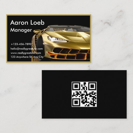 自動詳細プロフェッショナルブラックゴールデ車の 名刺 (正面/裏面)