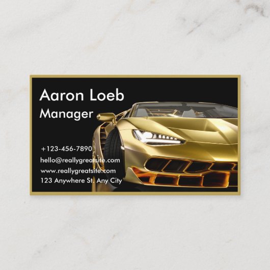 自動詳細プロフェッショナルブラックゴールデ車の 名刺 (正面)