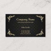 自動詳細ヴィンテージブラック金ゴールドデコレトロ 名刺 (裏面)