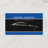 自動詳細洗浄修復ブラックブルーQRコード 名刺 (正面)