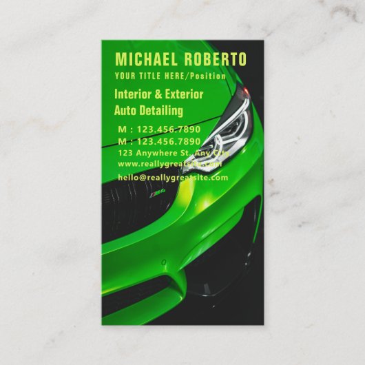 自動詳細洗浄自動修復ビジネスカード 名刺 (正面)