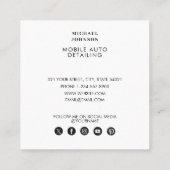 自動詳細洗浄QRコードソーシャル自動修復 スクエア名刺 (裏面)