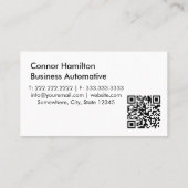 自動詳細洗車車のブラックqrコード 名刺 (裏面)
