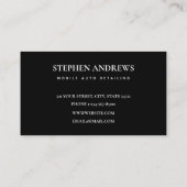 自動詳細清掃自動補修スポーツカー 名刺 (裏面)