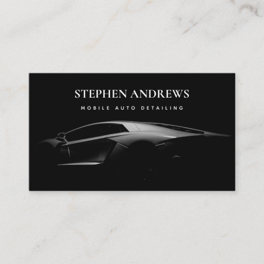 自動詳細清掃自動補修スポーツカー 名刺 (正面)