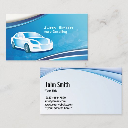 自動詳細自動修理（青） 名刺 (正面/裏面)