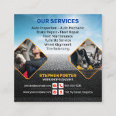 自動詳細自動補修カーレンタル自動車 スクエア名刺 (裏面)