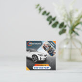 自動詳細自動補修カーレンタル自動車 スクエア名刺 (スタンド正面)