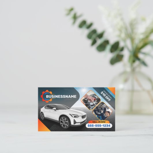 自動詳細自動補修カーレンタル自動車 名刺 (スタンド正面)