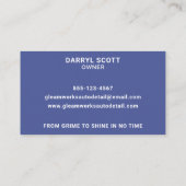 自動詳細車モダン洗車の市松模様に浄 名刺 (裏面)