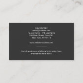 自動詳細金ゴールドライセンスプレートの詳細 名刺 (裏面)