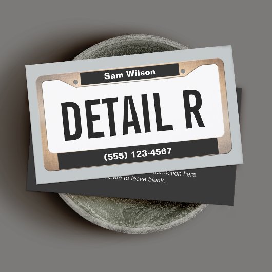 自動詳細金ゴールドライセンスプレートの詳細 名刺