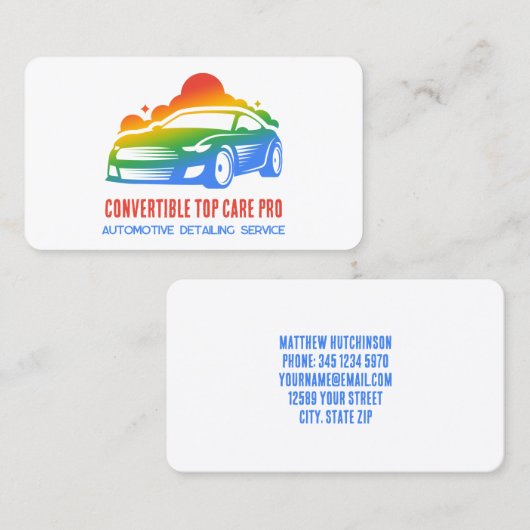 自動詳細 カラフル 名刺 (正面/裏面)