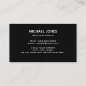 自動詳細、黒車のを修復 名刺 (裏面)