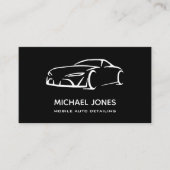 自動詳細、黒車のを修復 名刺 (正面)