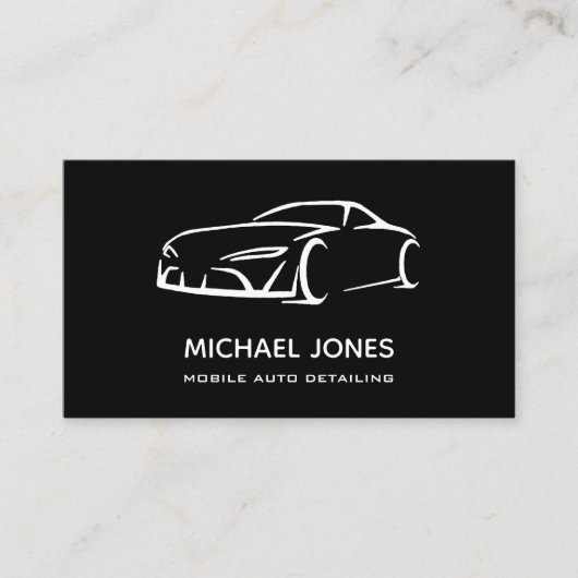 自動詳細、黒車のを修復 名刺 (正面)