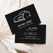 自動詳細、黒車のを修復 名刺