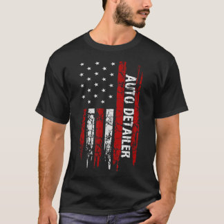 自動詳細USAフラッグビークルの詳細 Tシャツ